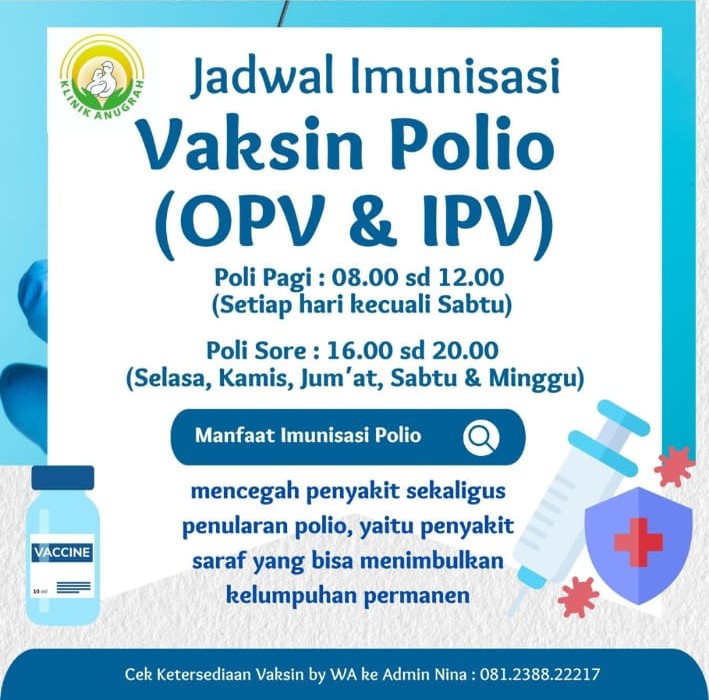 Jadwal Vaksin Polio